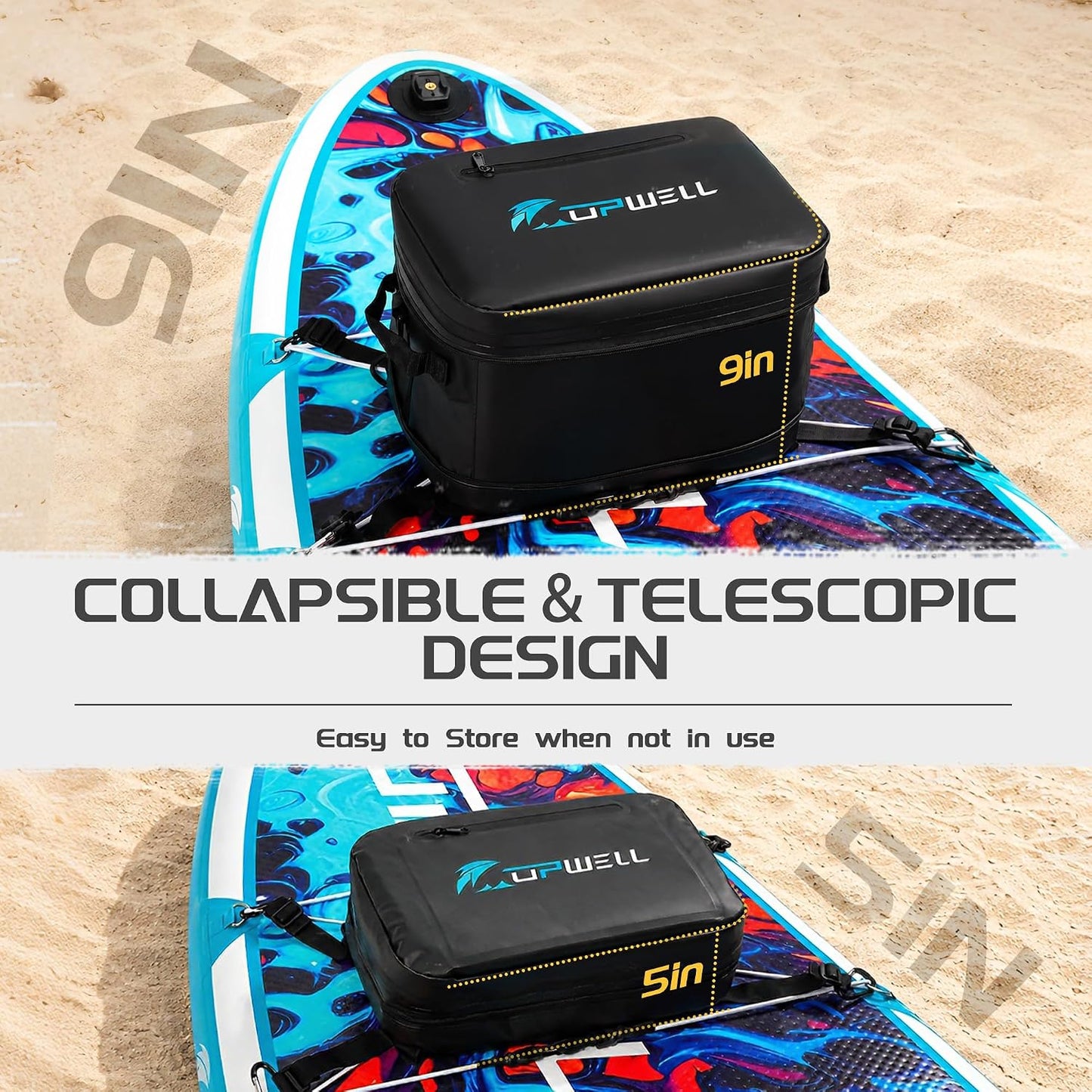 Bolsa enfriadora SUP con cremallera TPU y PVC para remo