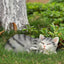 Estatua gato durmiendo decoración jardín patio