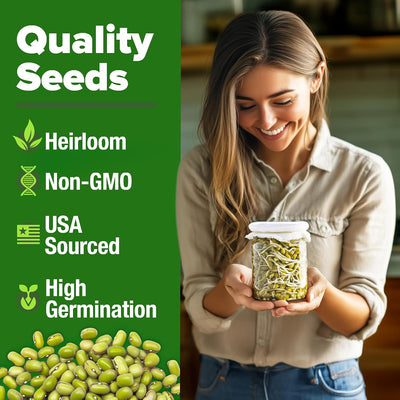 Paquete 1.5lb semillas mungo germinantes brotes frescos