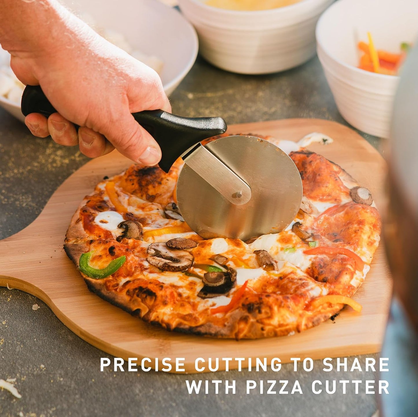 Cortador pizza acero inox 304 mango aluminio recubierto