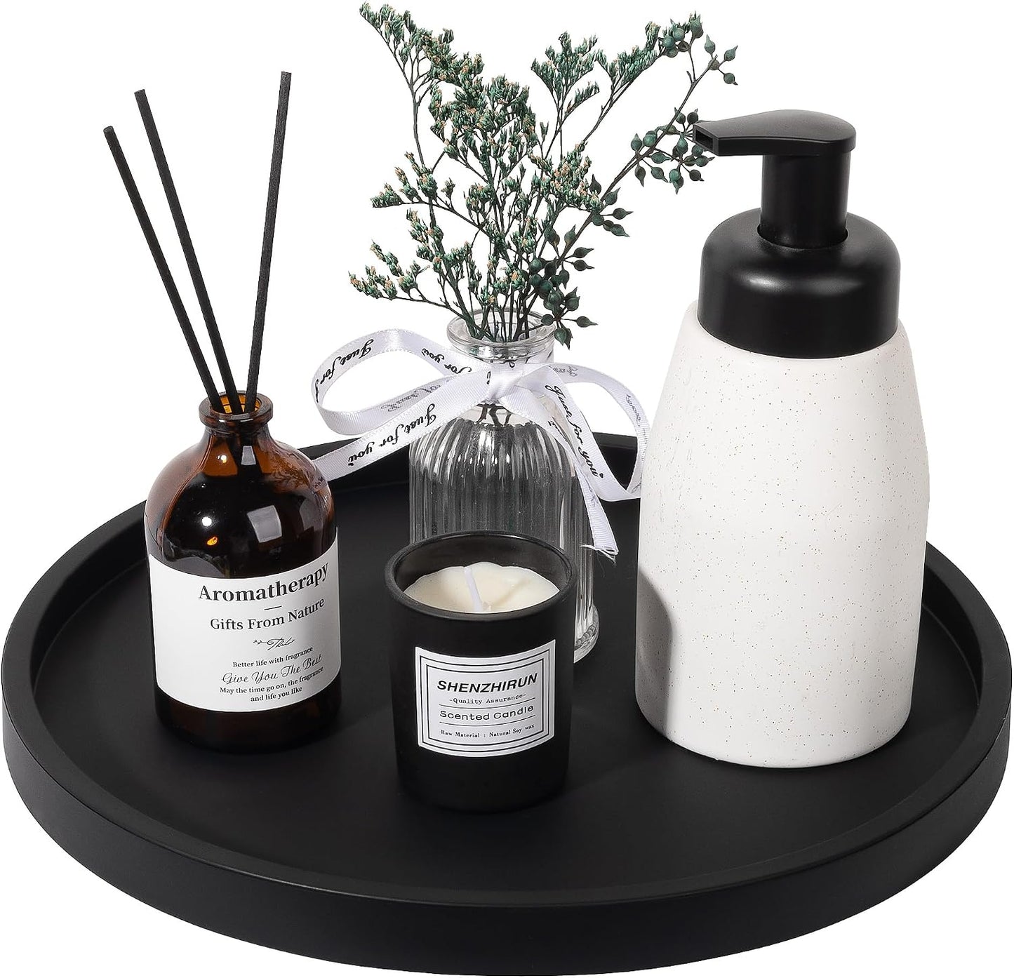 Bandeja baño silicona decoración mesa 11" negro