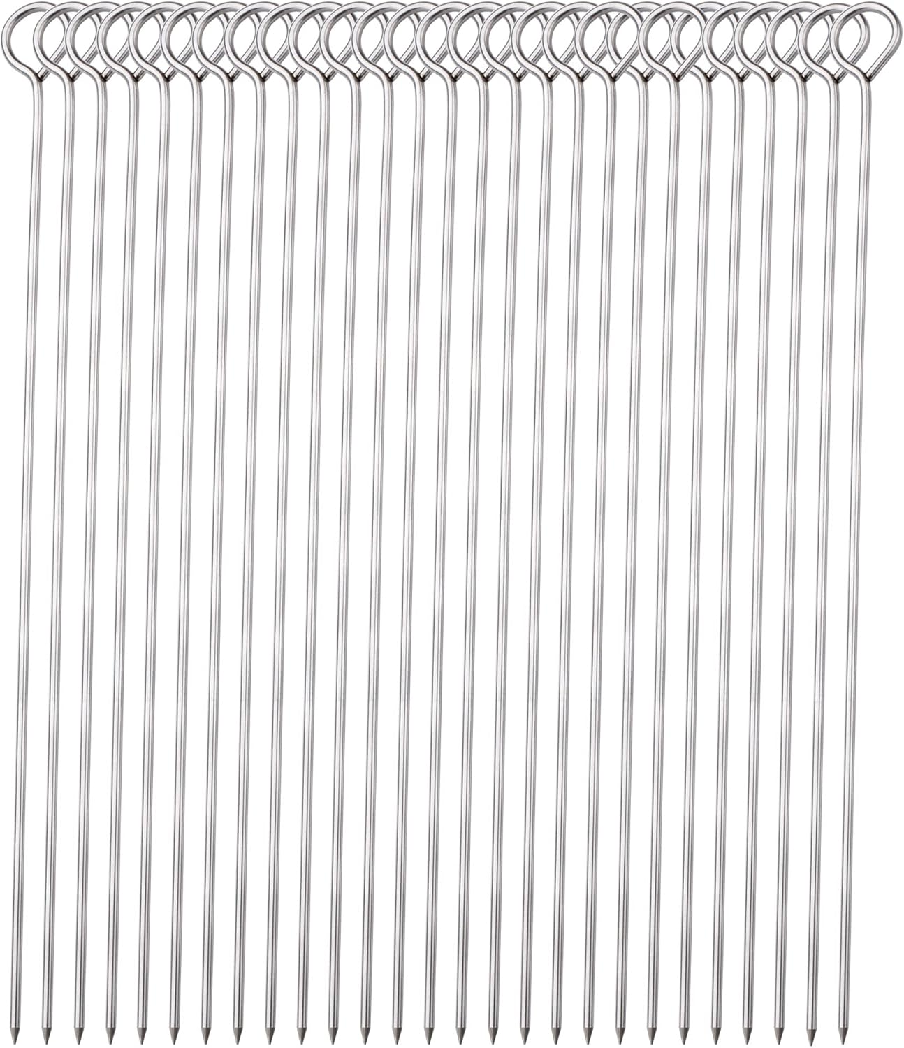 30 Brochetas Acero Inox 10" para Barbacoa Shish Kebab