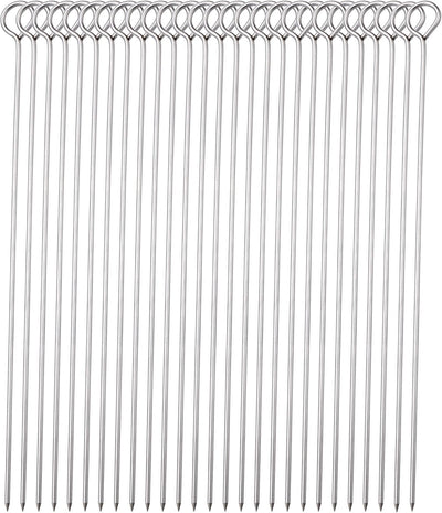 30 Brochetas Acero Inox 10" para Barbacoa Shish Kebab