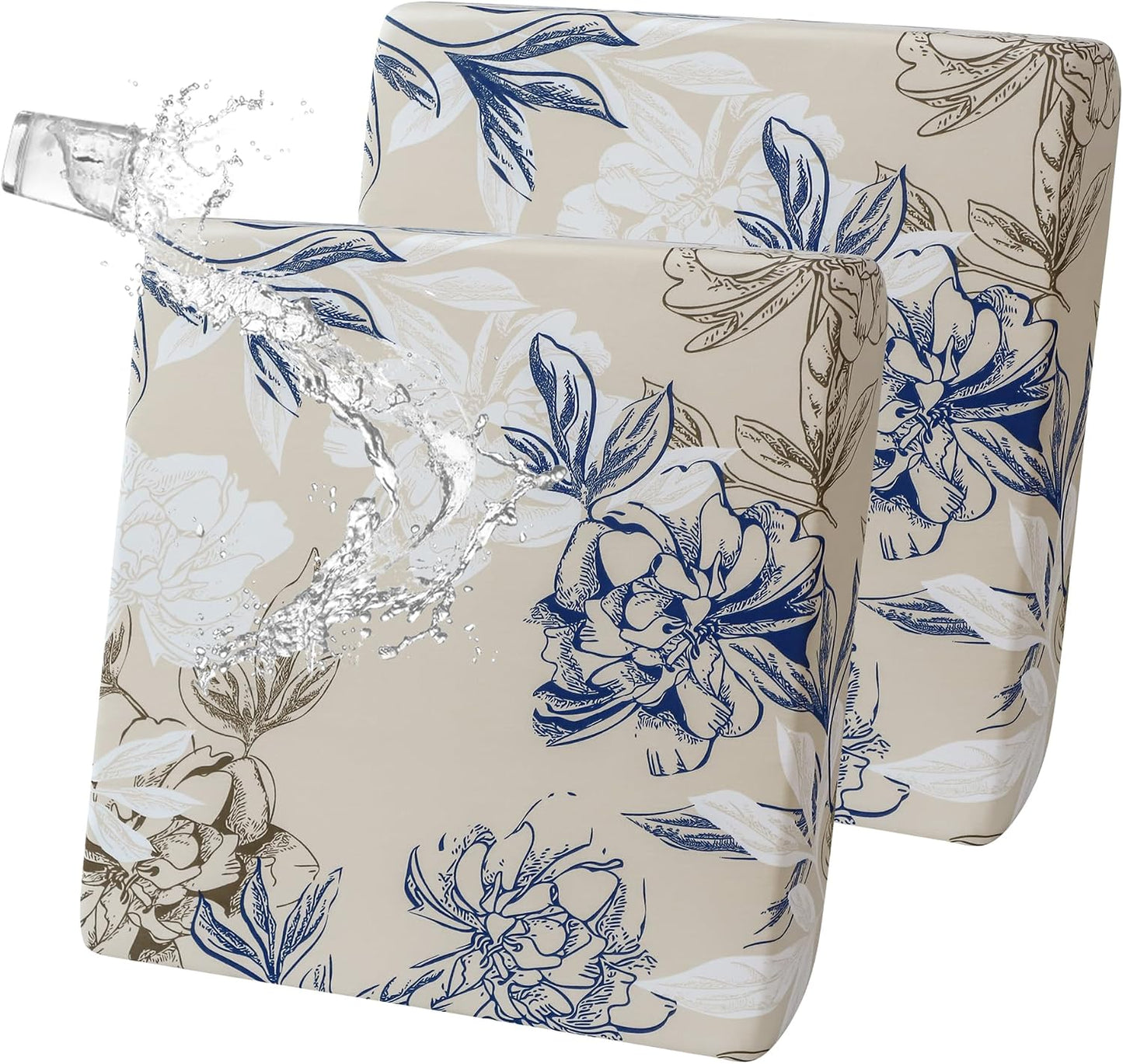 Fundas cojín patio 20x20 impermeables set 2 estampado floral
