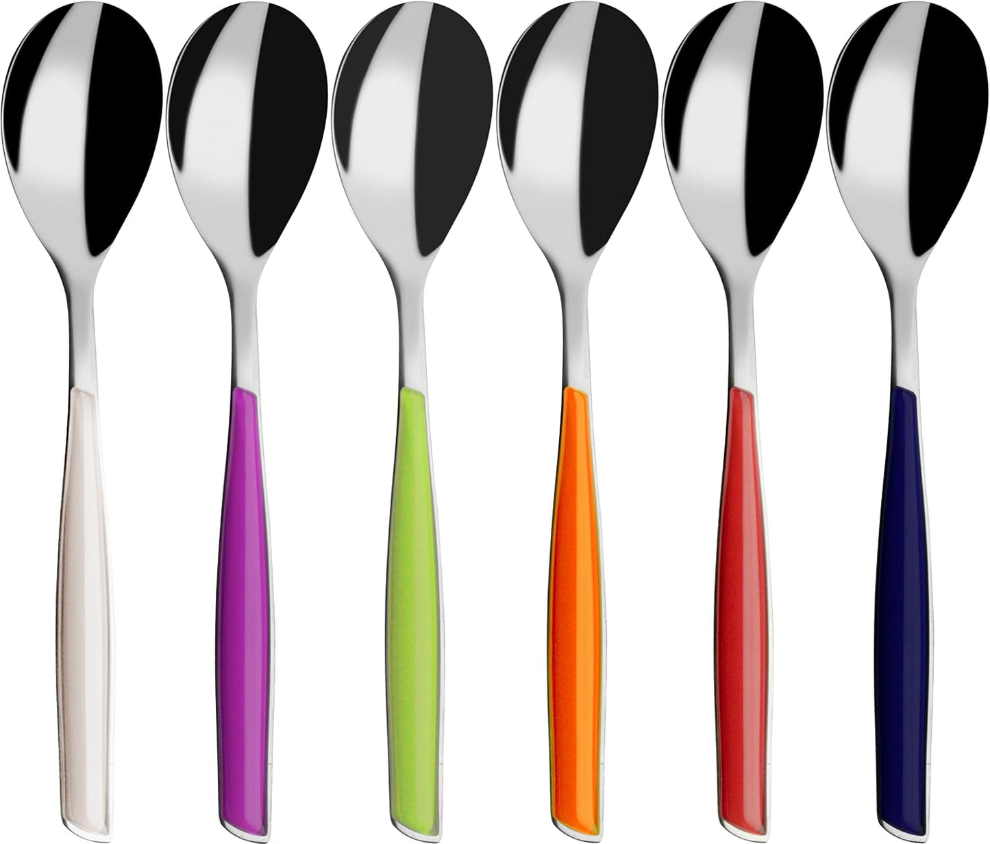 Set 6 cucharaditas acero inox 18/10 colores mezclados Pro-Tech