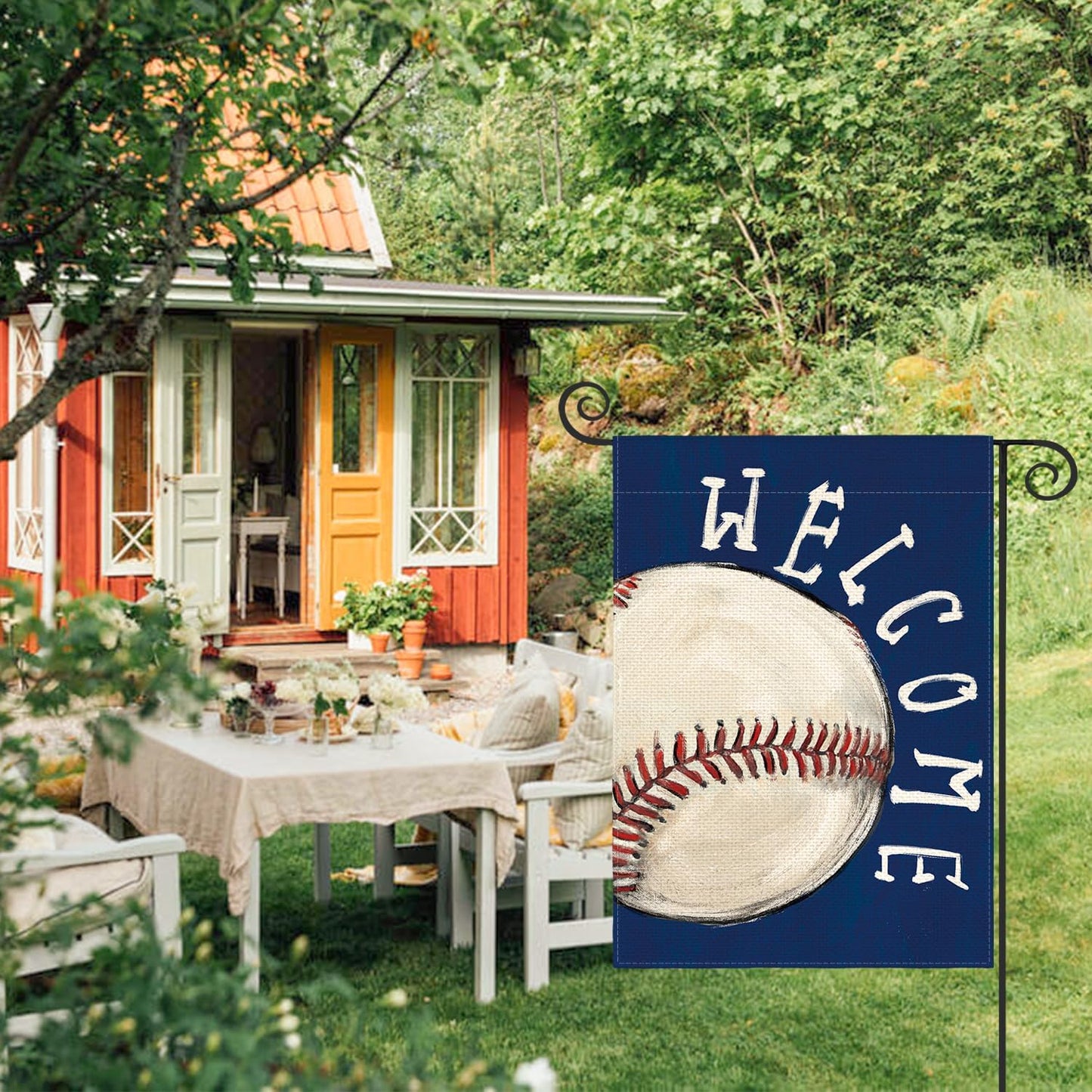 Bandera jardín béisbol 12x18pulg doble cara exterior