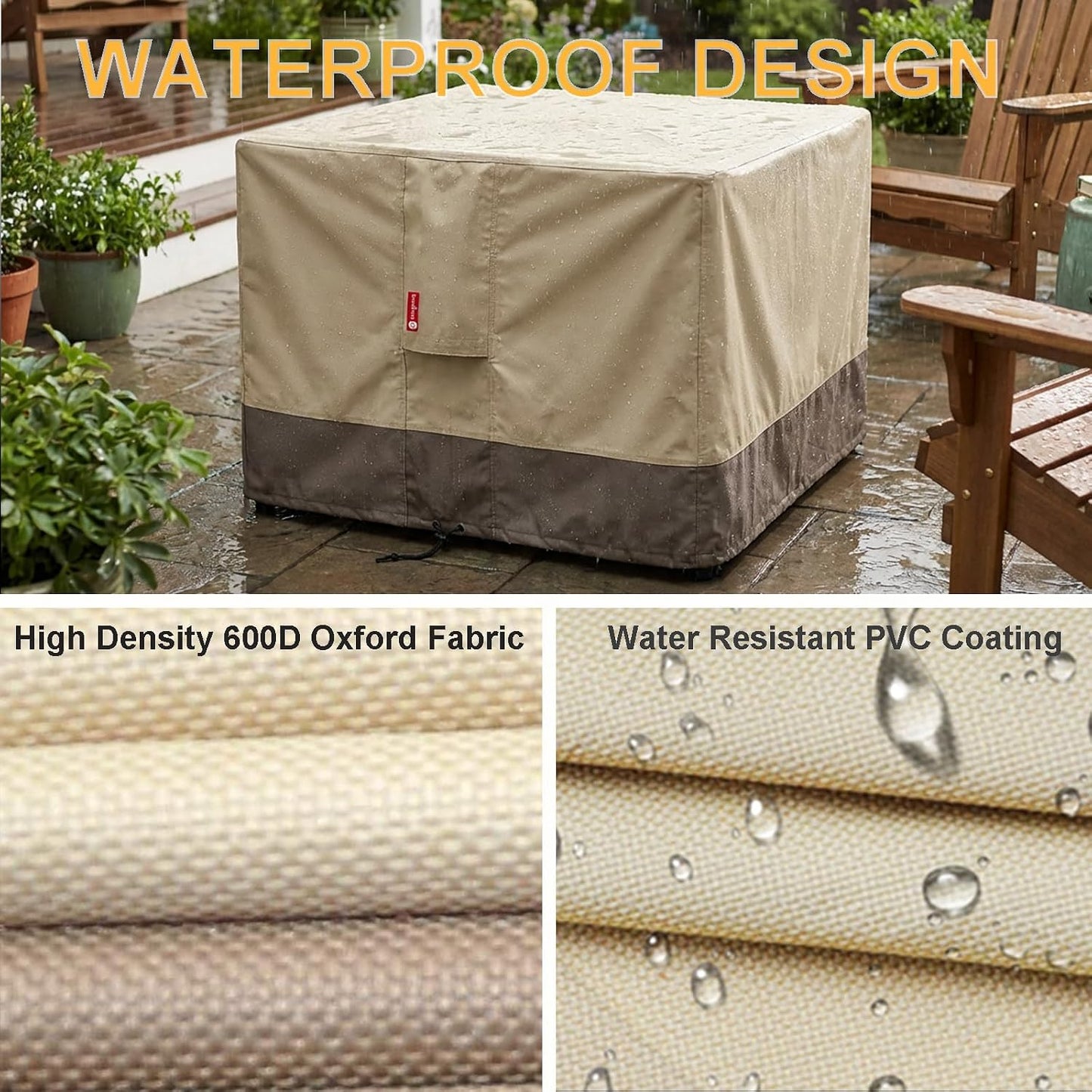 Cubierta fogata gas cuadrada 600D PVC impermeable 33/34