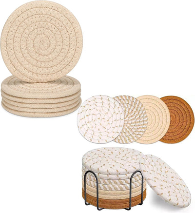 6 pcs cojines beige y 8 pcs cojines de bebida mix color con soporte absorbentes