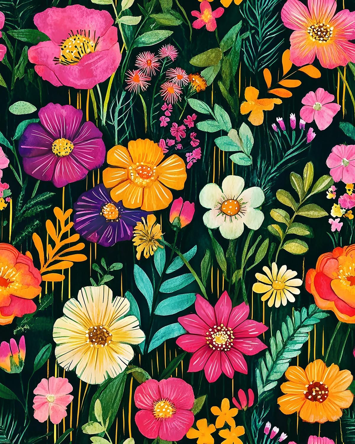 Papel tapiz floral adhesivo verde baño 17.5x393.5