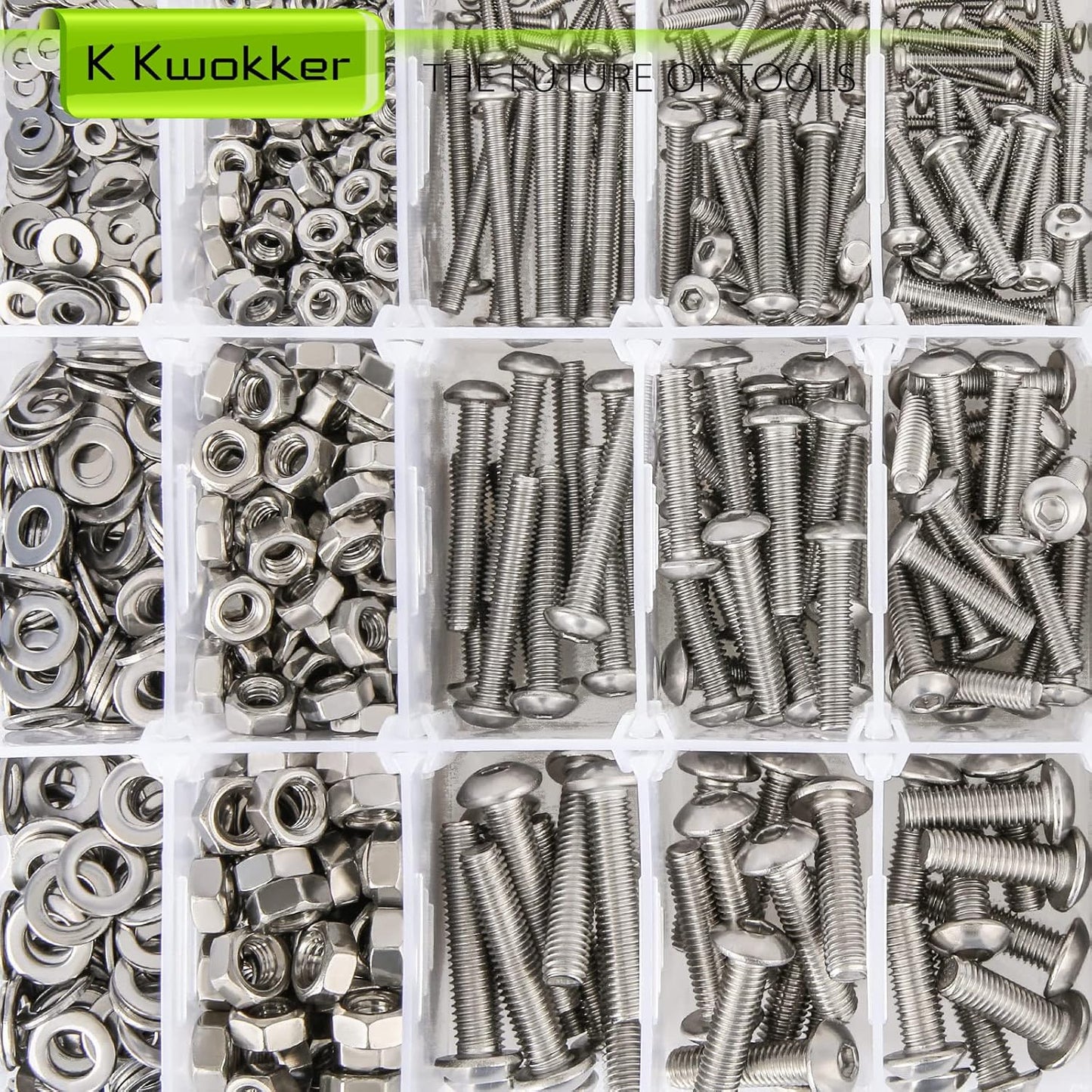 Set 24 Pzas Pernos Tuercas M2-M5 Acero Inox 304