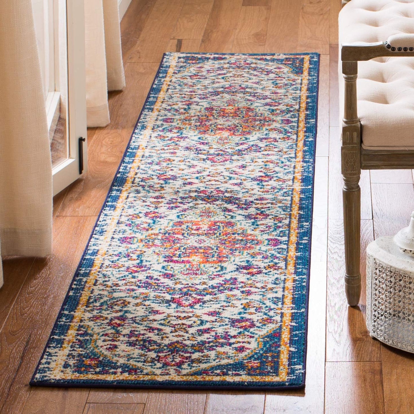 Tapete bohemio mad447a marfil naranja 2'2x6'