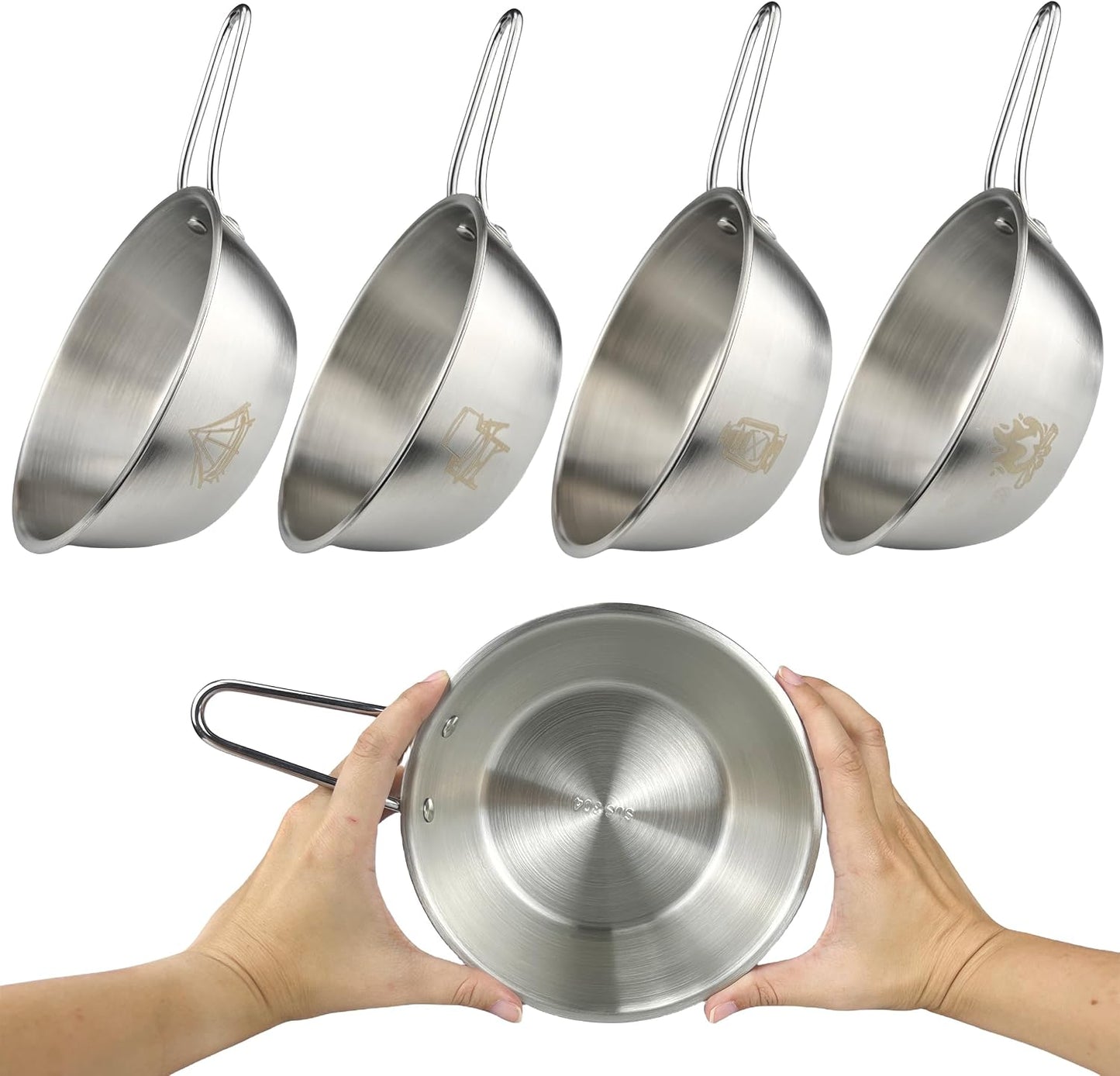 Tazones acero inox anidable 31oz set 4 para campamento