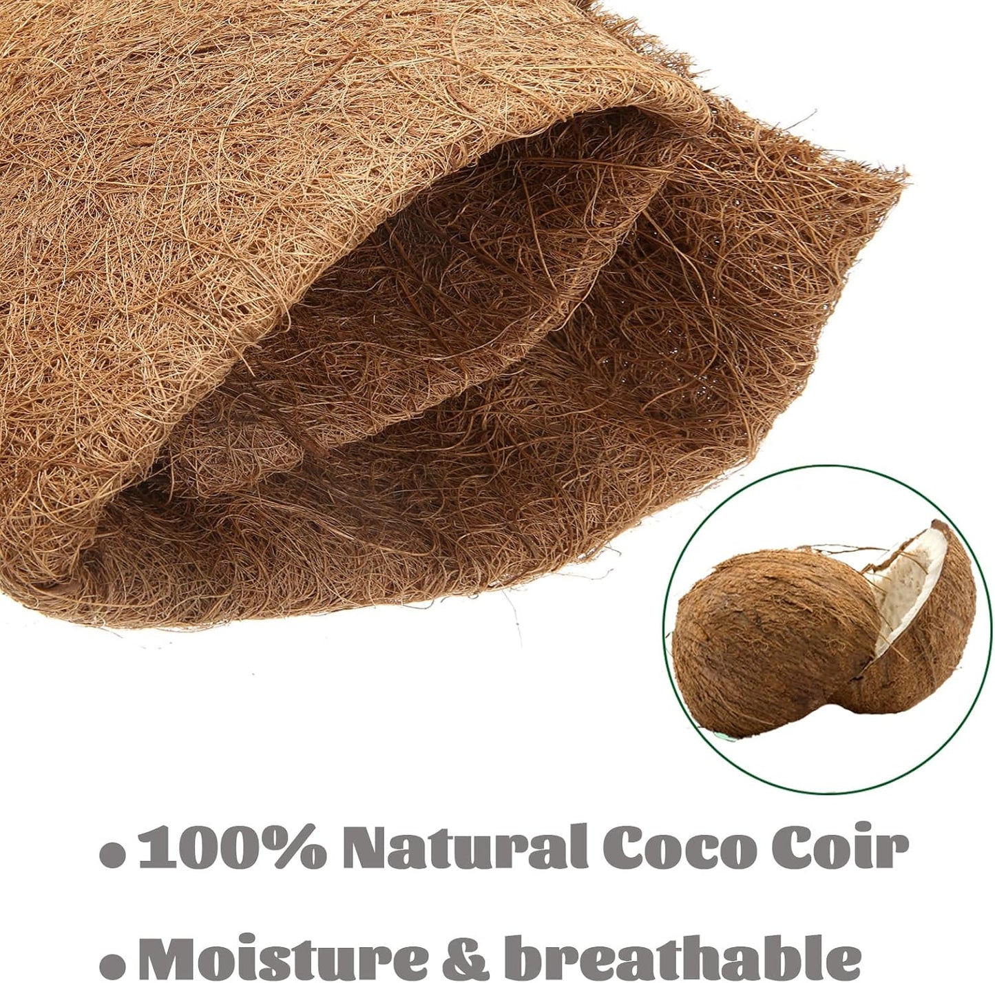 Forro fibra coco rollo 12x48pulg para macetas y cestas