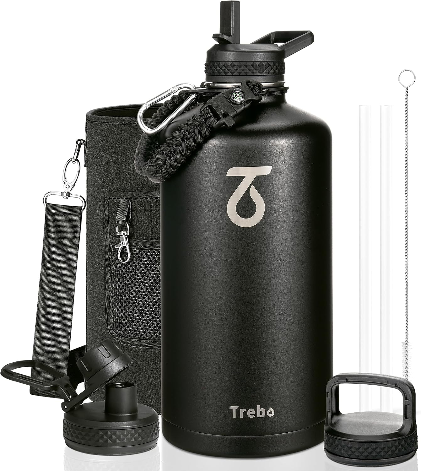 Botella agua acero inox triple pared vacío negro