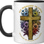 Taza Cerámica Floral Cristiana Negro/Blanco
