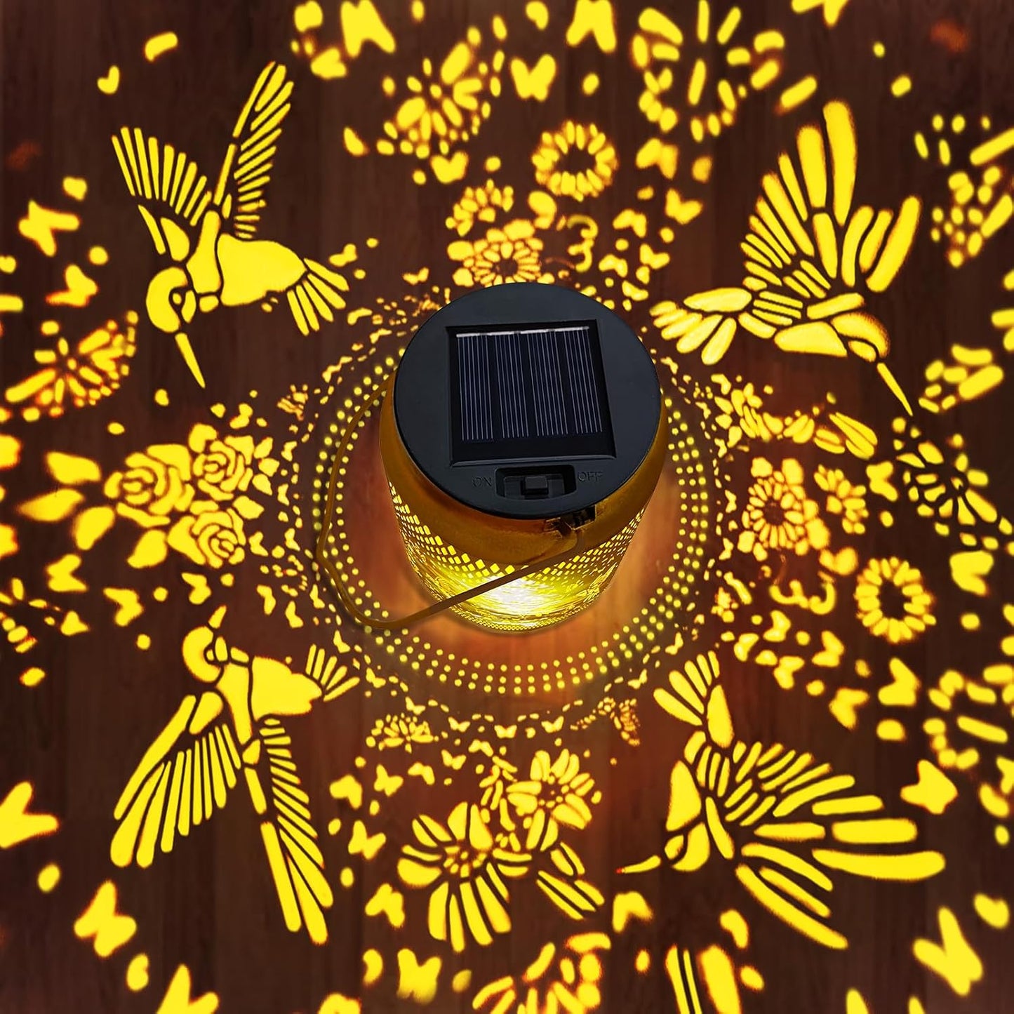 Linterna solar colibrí con gancho regalo navidad