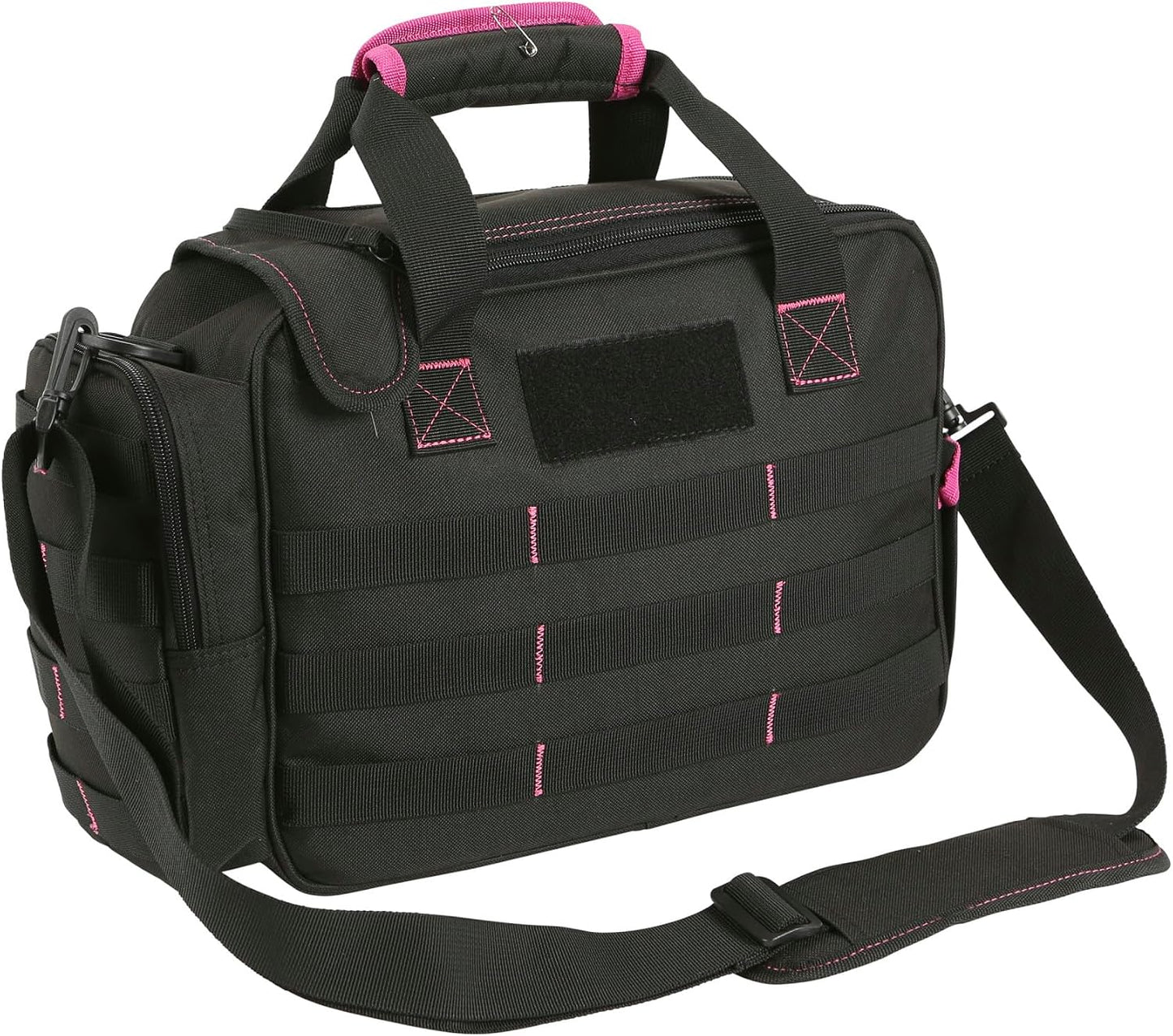 Bolsa compacta para tiro mujer 13x4.5" negro/rosa