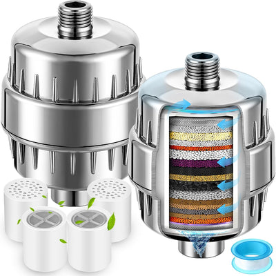 2 Filtros ducha 20 etapas suavizante agua elimina cloro
