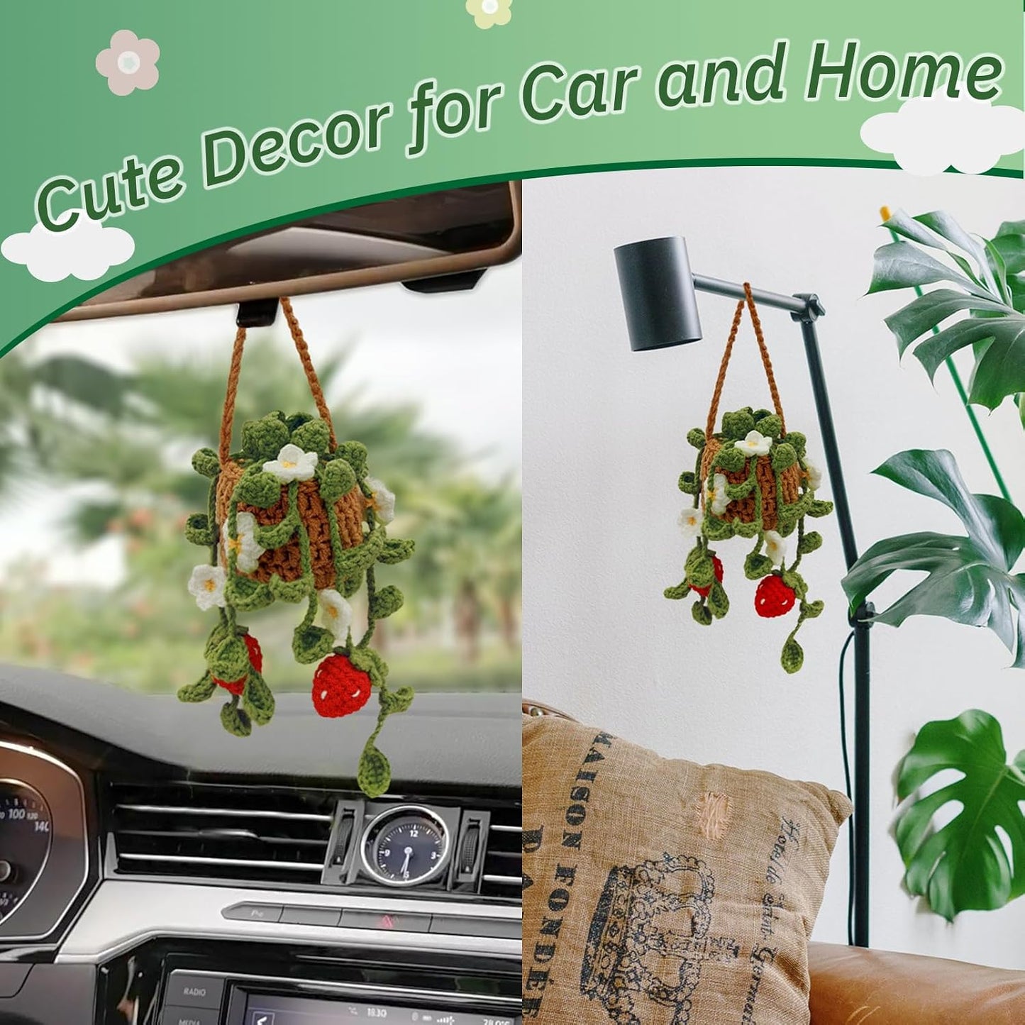 Planta colgante para coche decoración retrovisor