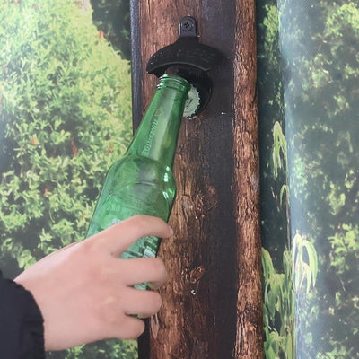 Abridor magnético pared abrebotellas poste negro imanes