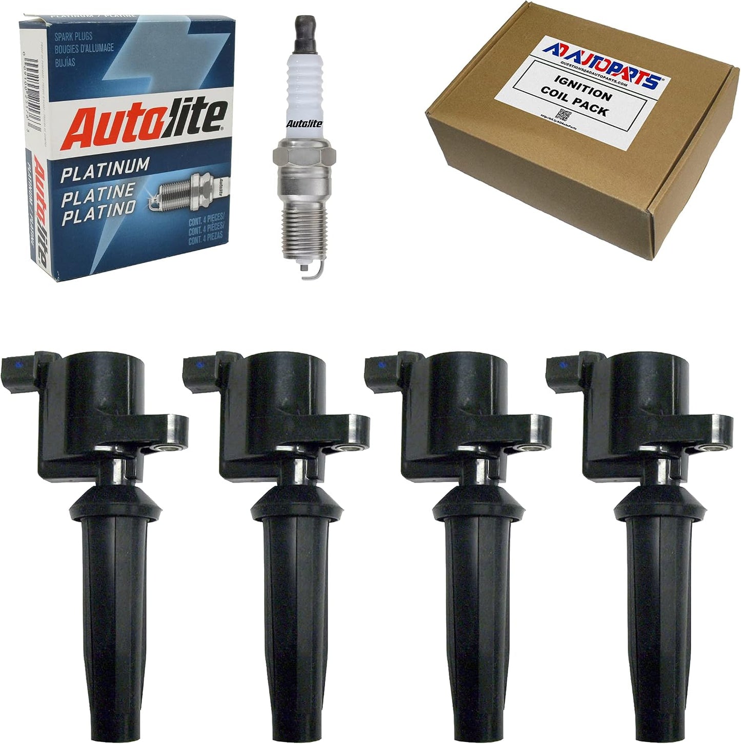 4 Bobinas Encendido Bujías Autolite AP104 Platinum Ford