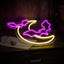Luz led neón luna murciélago decoración halloween usb