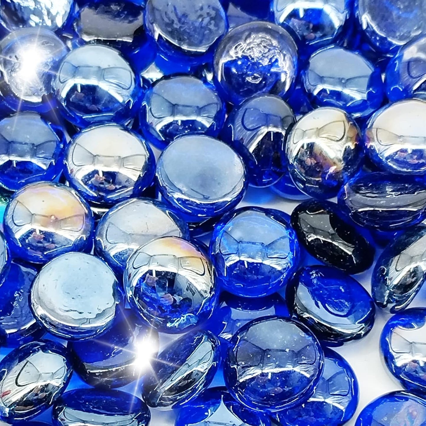 Cuentas vidrio fuego 19lb para hoguera 3/4pulg azul cobalto