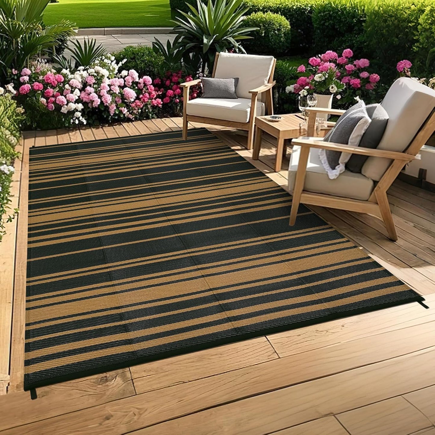 Alfombra paja plástico impermeable 8x10ft UV patio