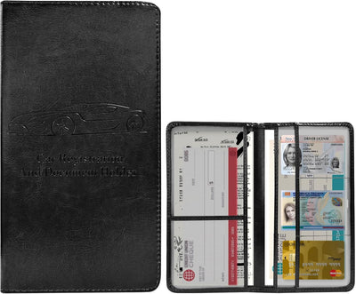 Soporte registro auto cuero magnético organizador documentos