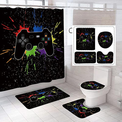 Juego 4 cortinas ducha 72x72pulg antideslizante