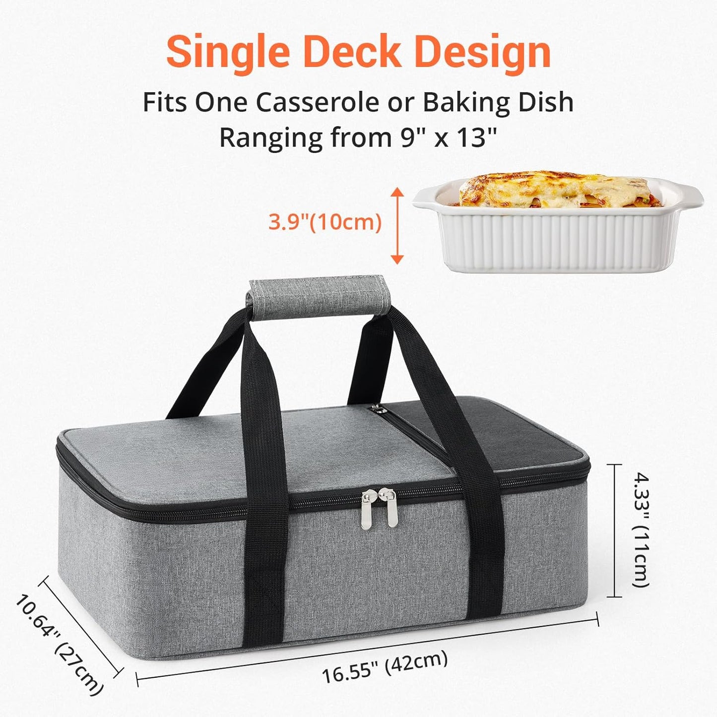 Bolsa transporte tartas 9x13" color gris para fiestas comida