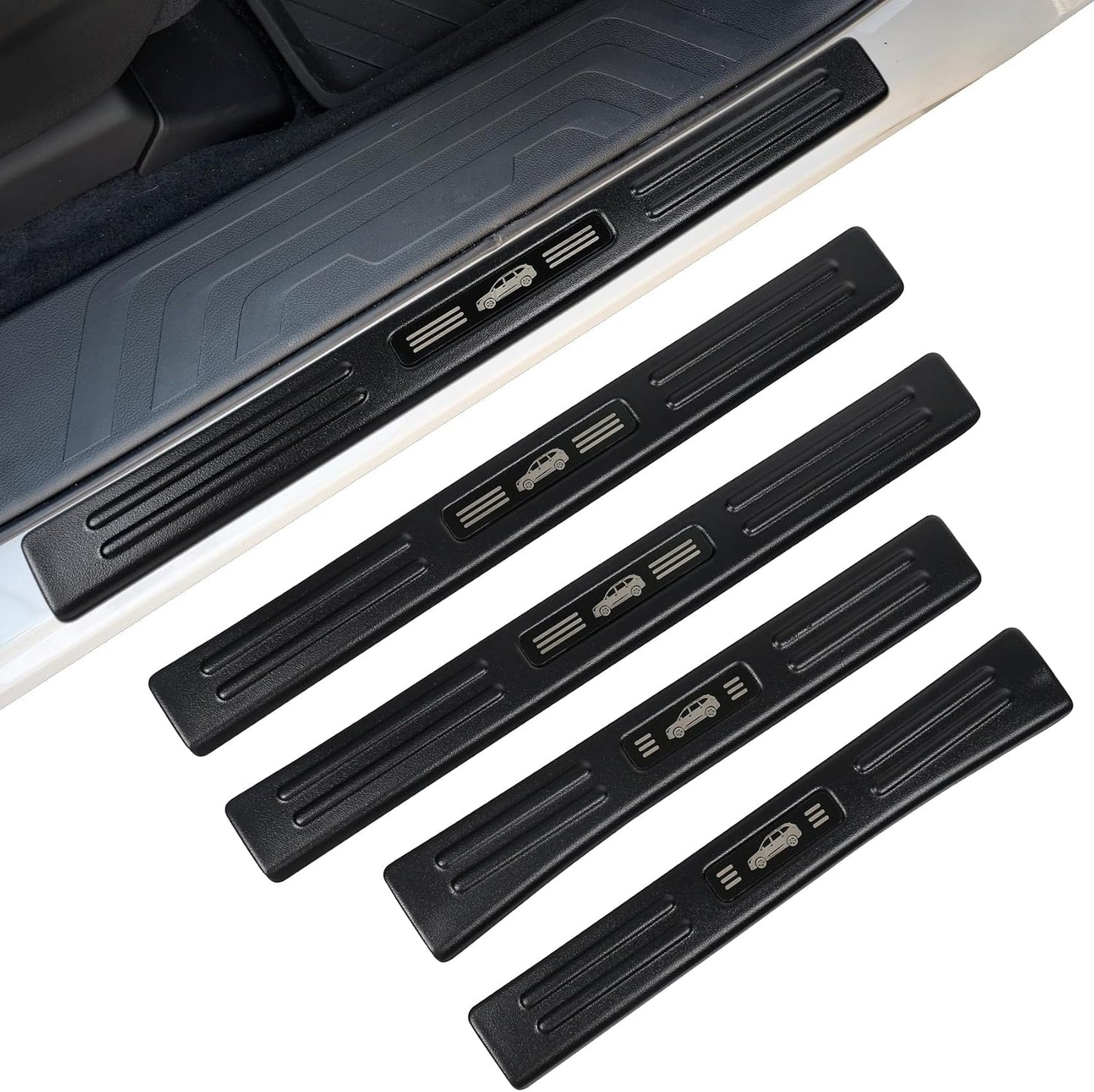 4 Pzas Protector Umbral Puerta Subaru Ascent 19-26 Negro