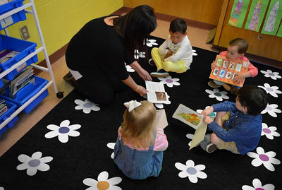Alfombra educativa criss-cross applesauce para niños 7'6"x