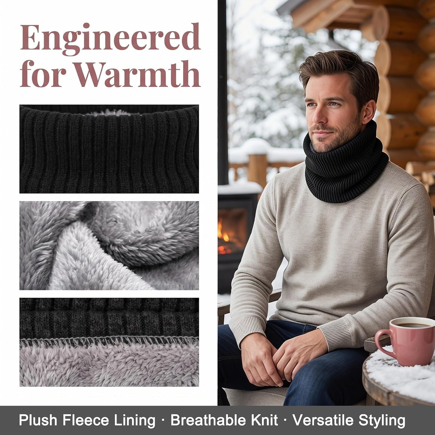 Bufanda polar para invierno pruebas de viento set 2