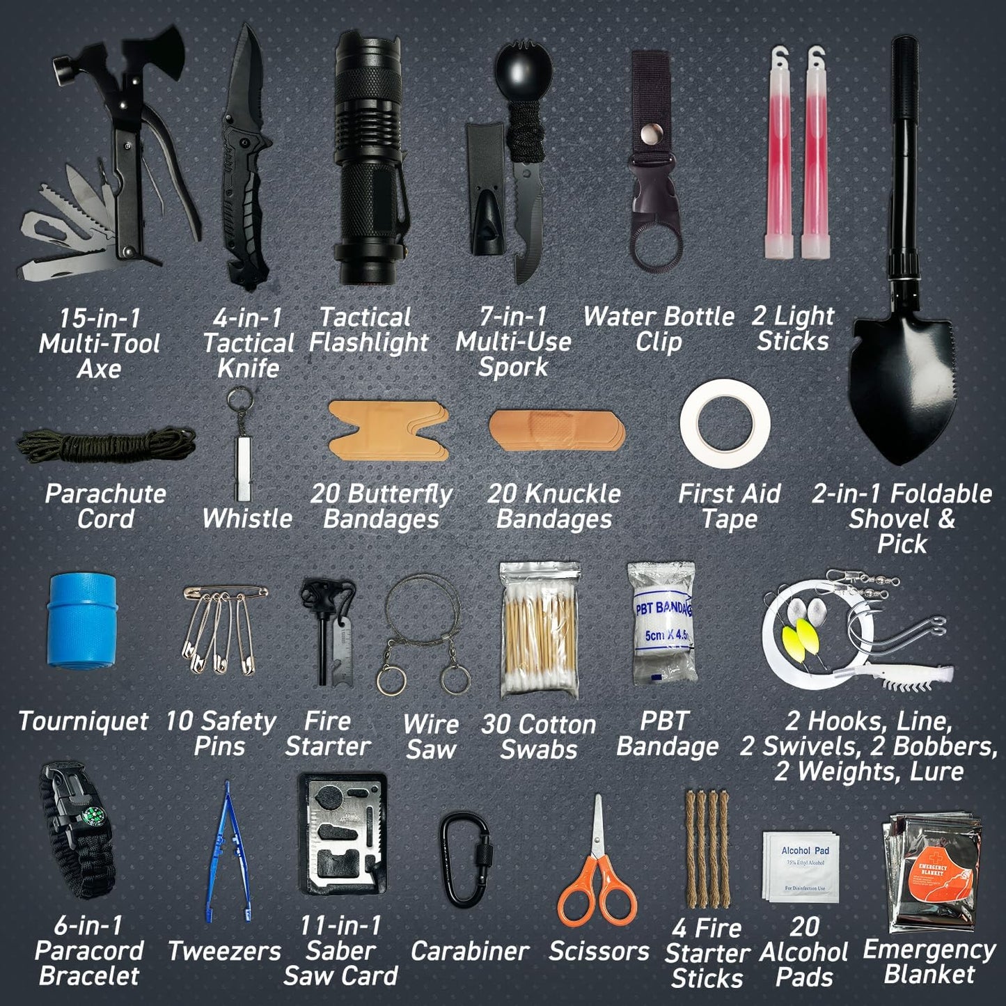 Kit supervivencia 175 pzas IFAK para emergencias al aire libre