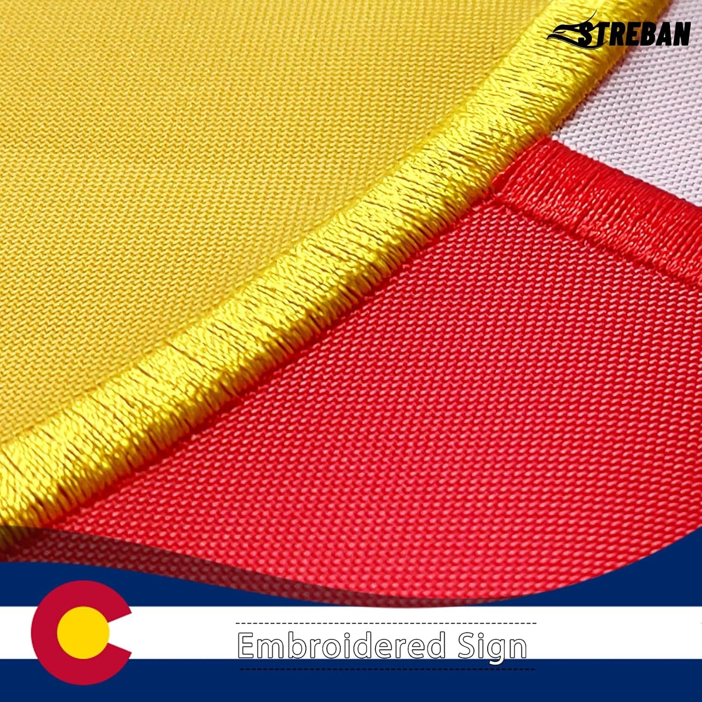 Bandera Colorado 3x5pol estampado ojales latón