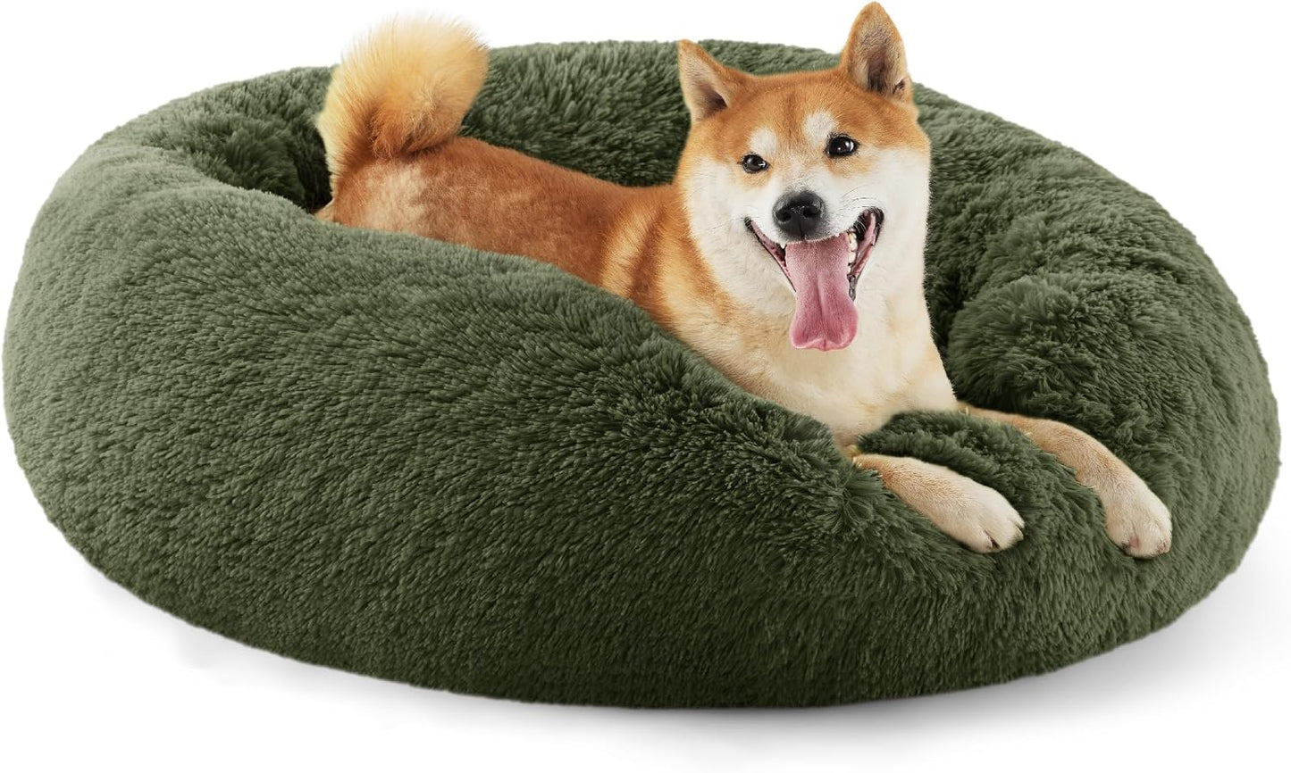 Cama perro mediana antideslizante forma dona 30pulg felpa sintética