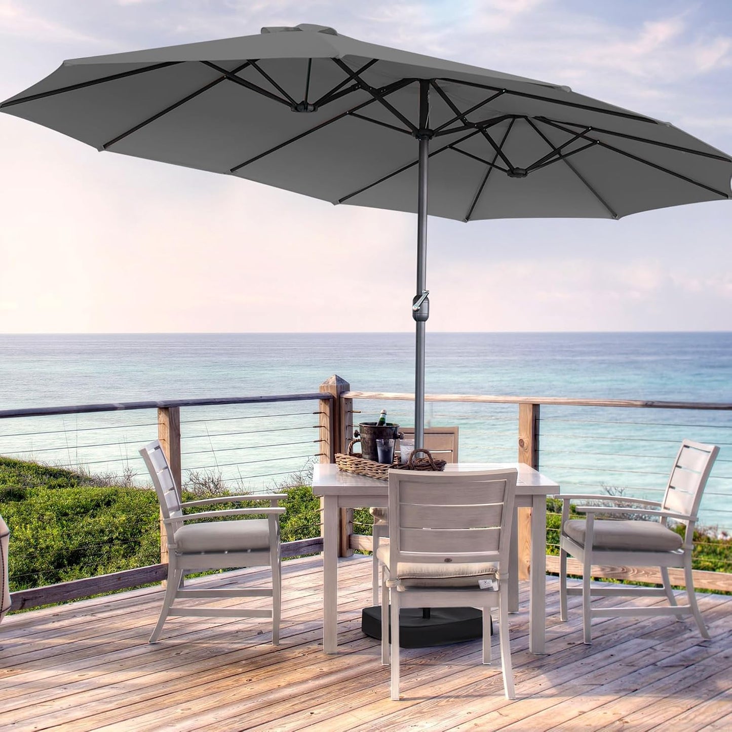 Toldo repuesto sombrilla patio 15ft 12 varillas