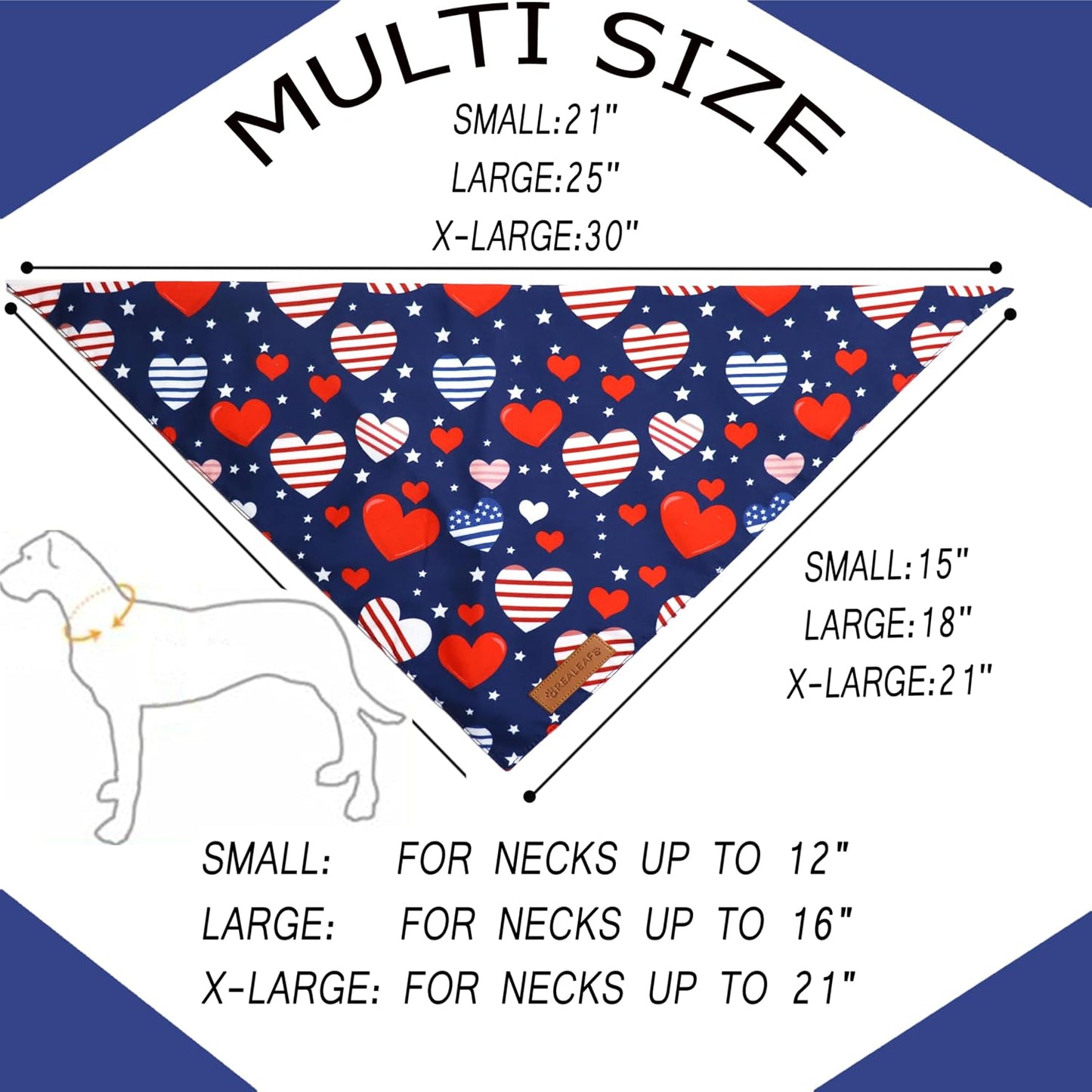 Bandana perro 4 de Julio reversible tela duradera 2uds