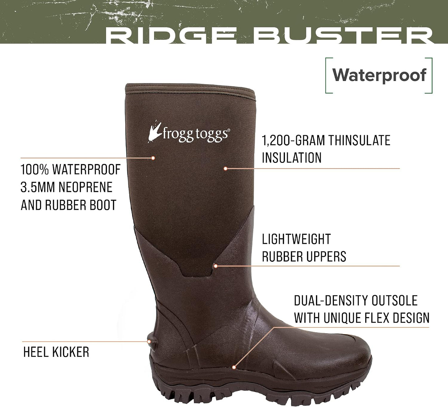 Botas caza impermeables neopreno Thinsulate hombre