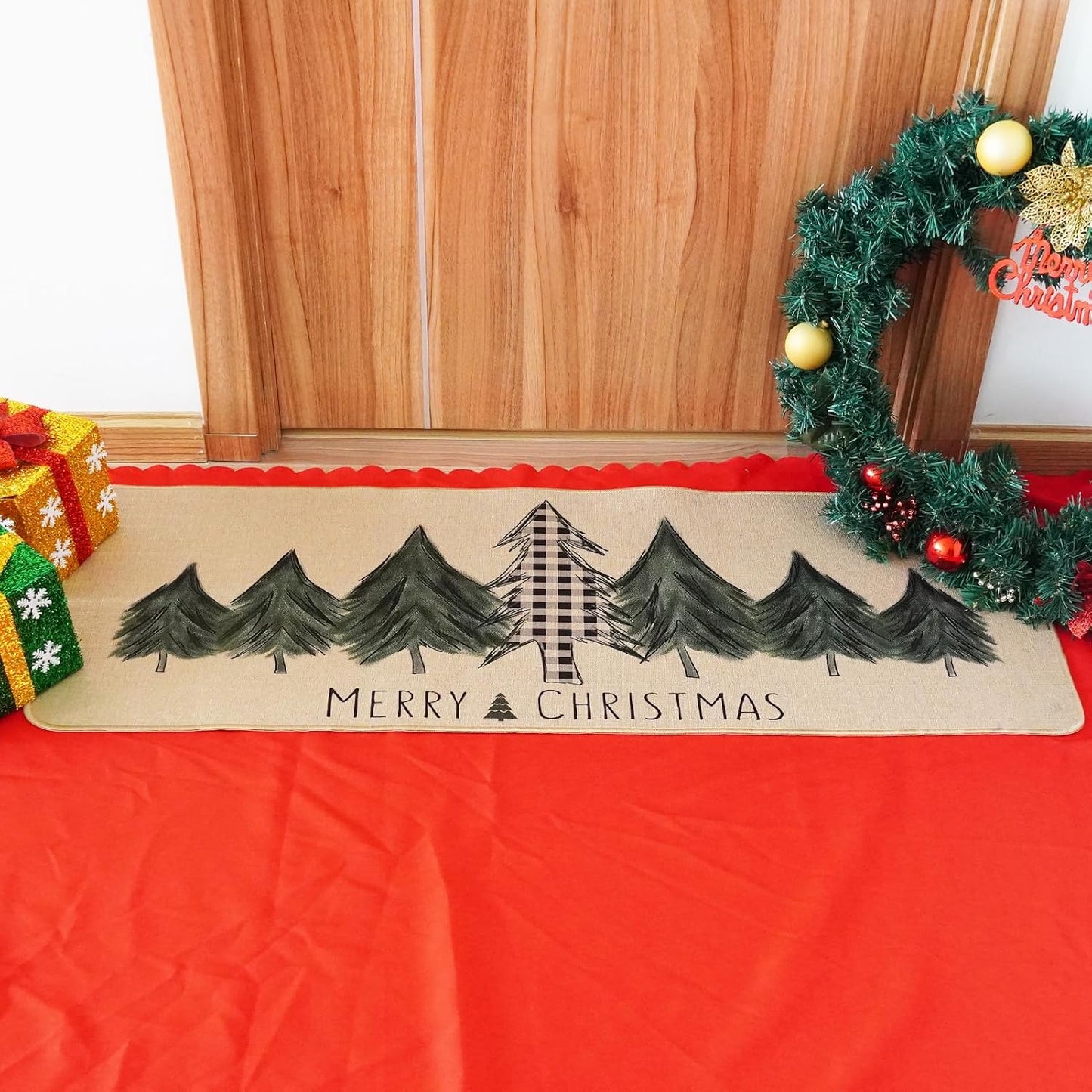 Tapete puerta navideño decoración casa campo cocina