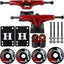 Camiones rojos monopatín ruedas rodamientos ABEC 5