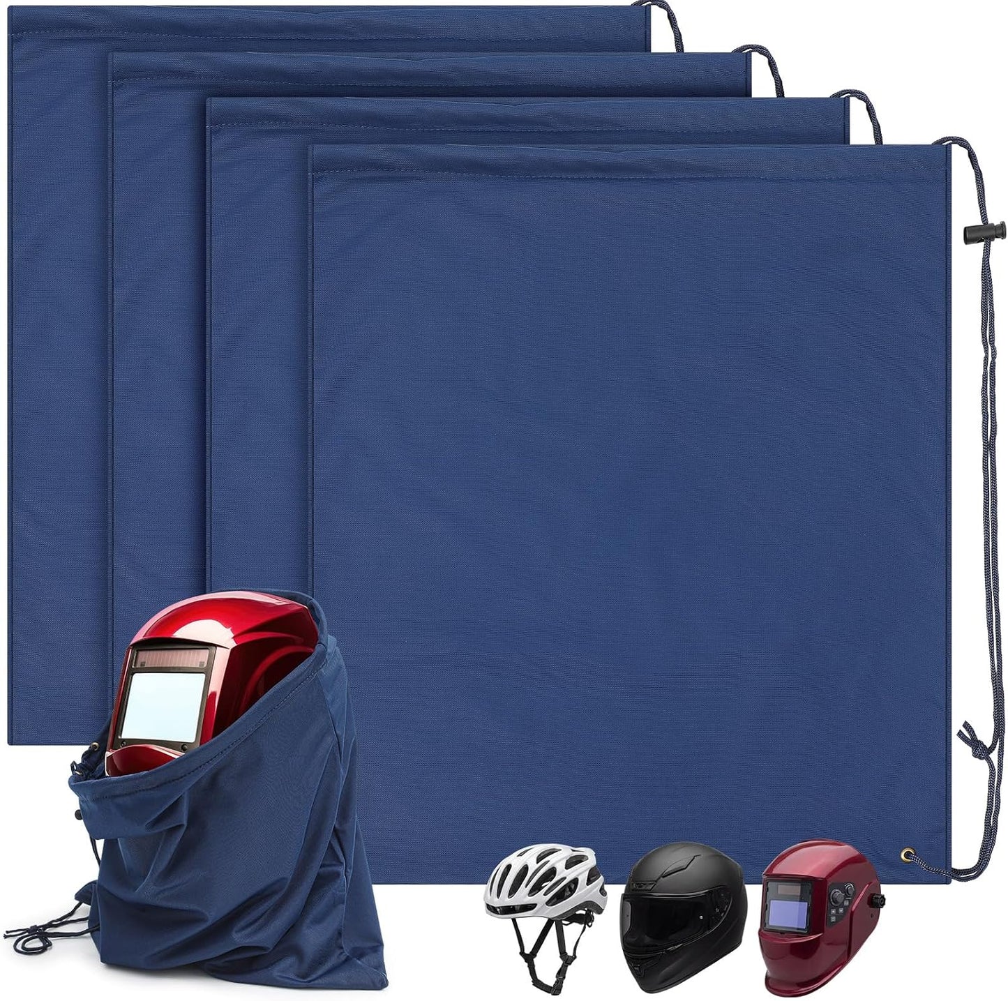 4 Pzas Bolsa Casco Motocicleta Microfibra Grande