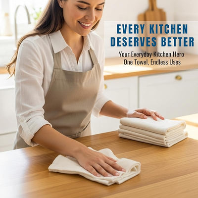 Toallas de cocina algodón blanco absorbentes gruesas