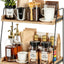 Organiz. barra café madera 2 niveles estante cocina