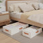 4 Organiz. Ropa Cama con Cremallera 31.5x15.7" Beige
