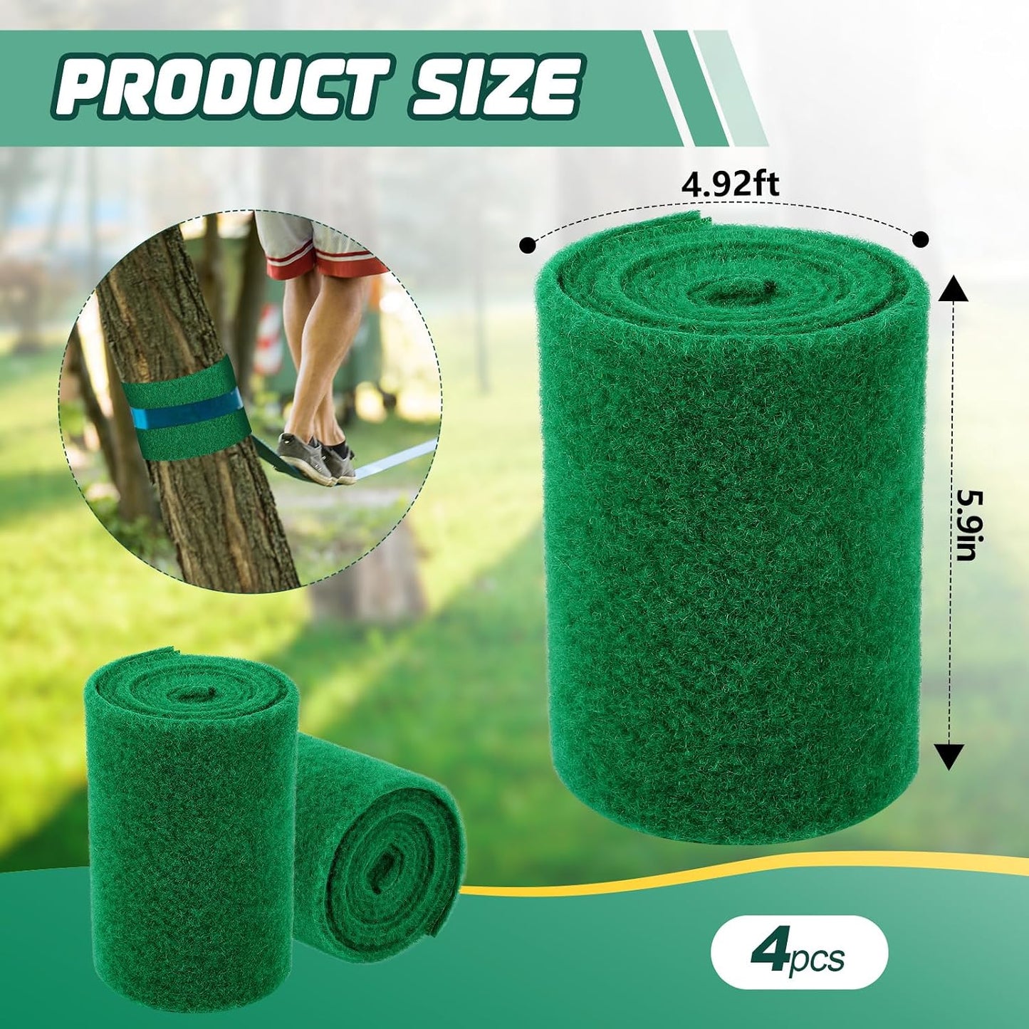 Protectores tronco slackline fieltro antiderrap con cierre