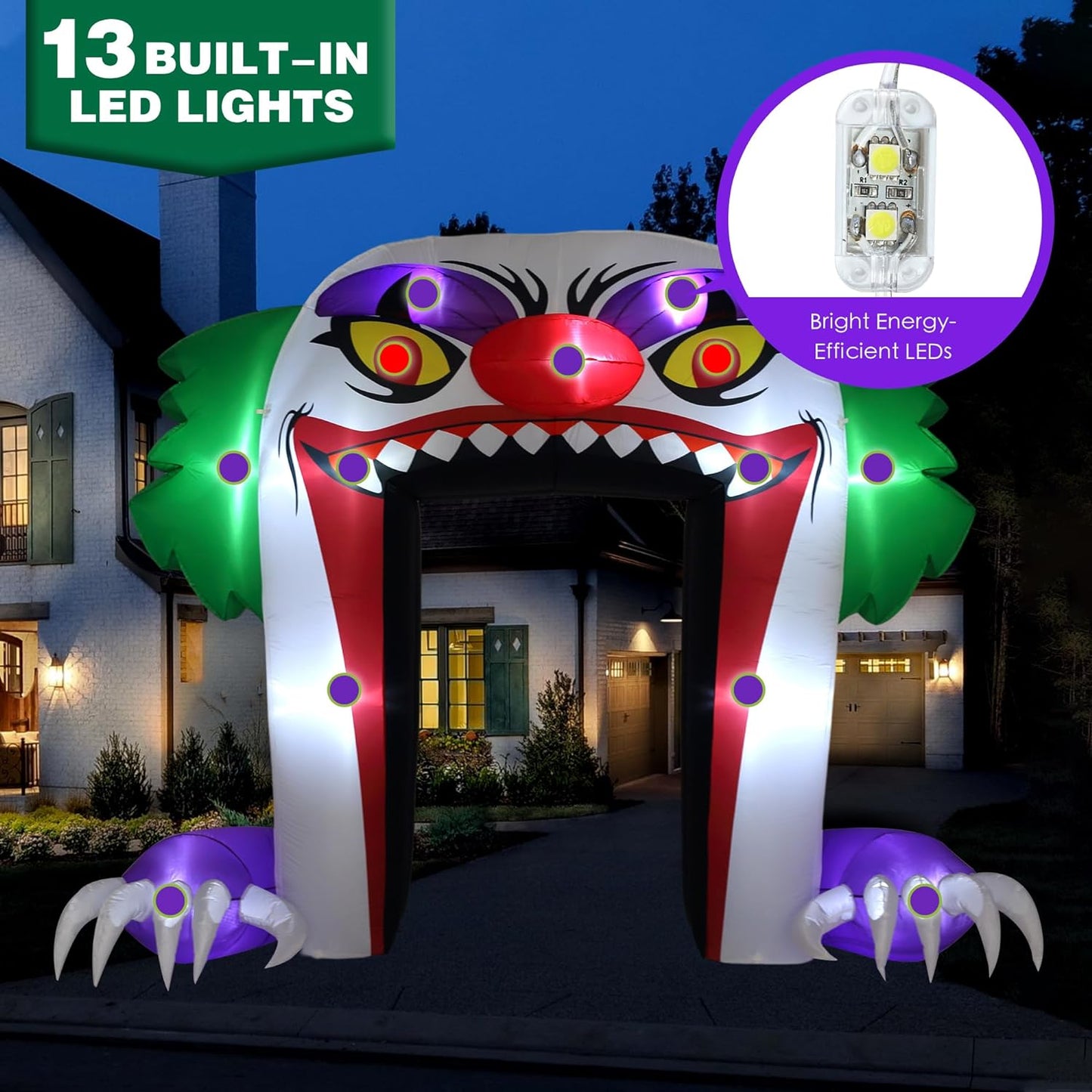 Arco inflable payaso Halloween 10ft para exteriores