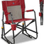 Silla mecedora camping plegable con reposabrazos canela