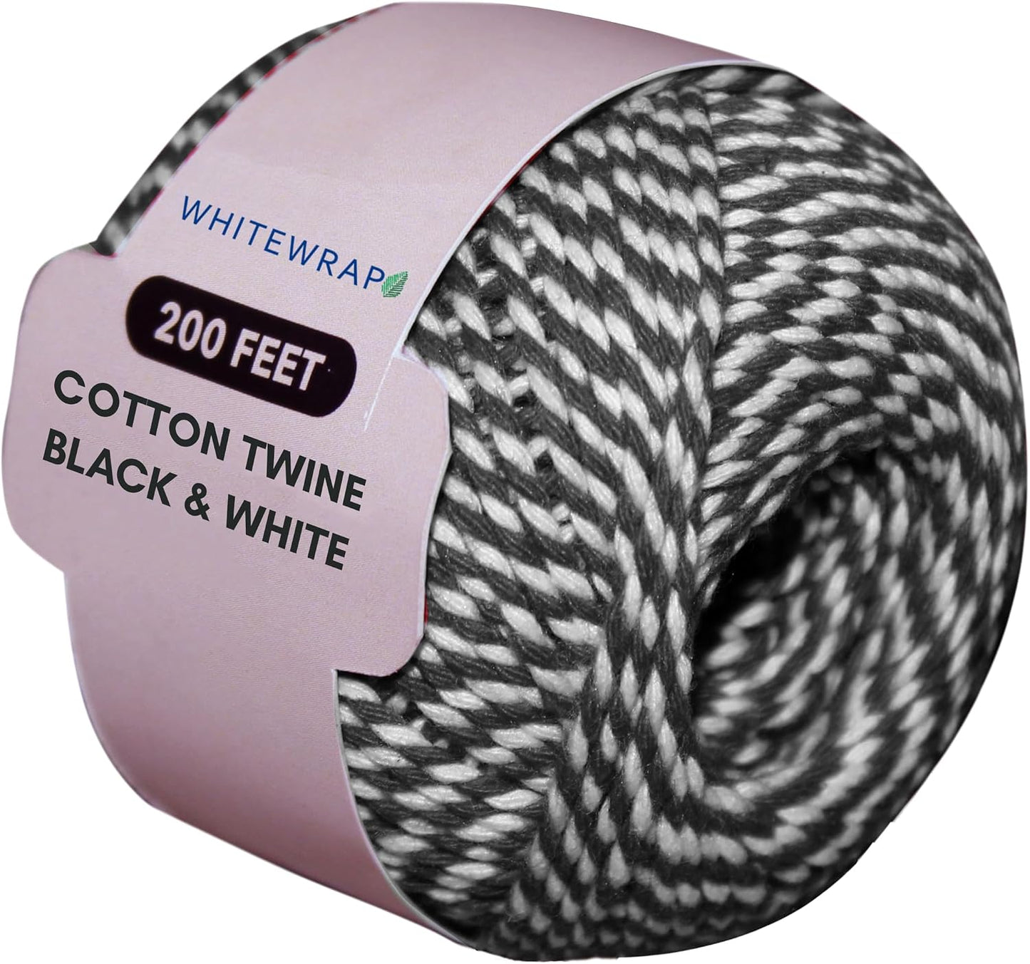 Cordel orgánico blanco y negro 200ft regalos manualidades